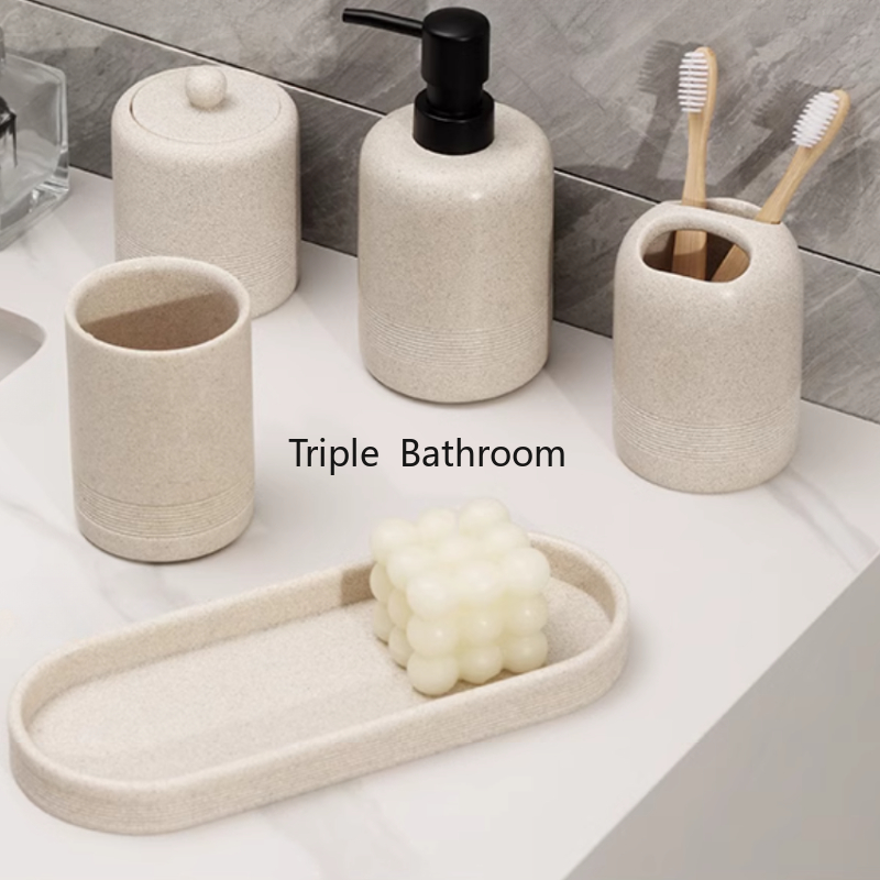 Zara Home Bathroom Set - 1 st Zandsteen Badkamer Toiletartikelen Wattenstaafje