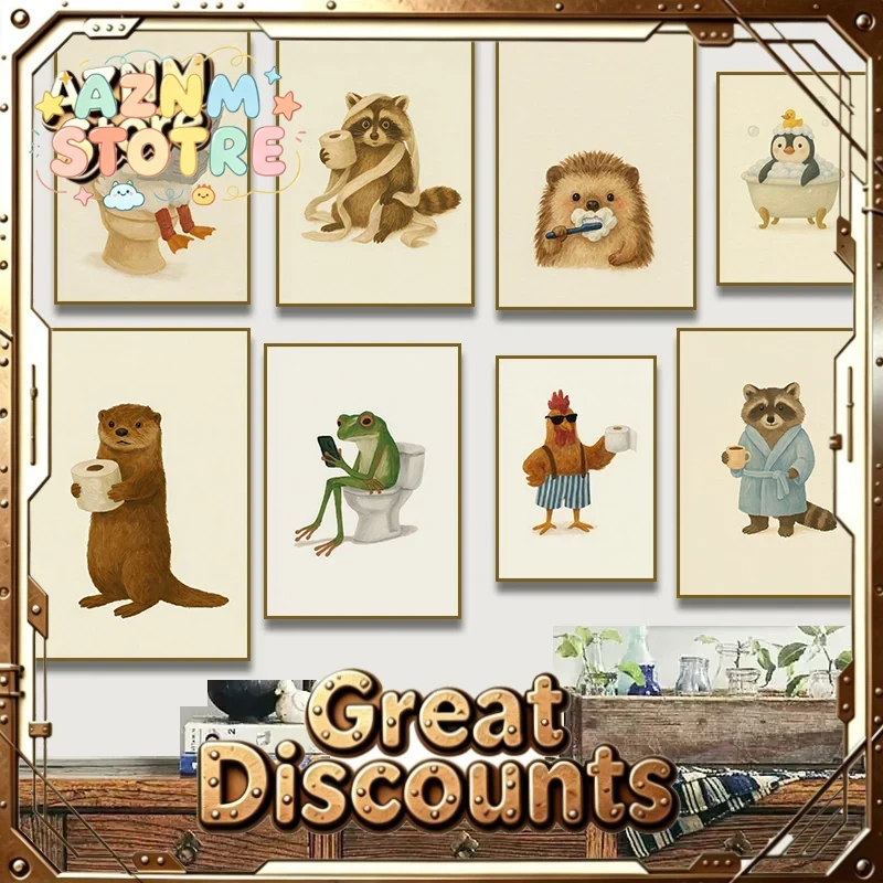 Home Bathroom Wallpaper - Grappige Otter Toiletpapier Eend Lezend op