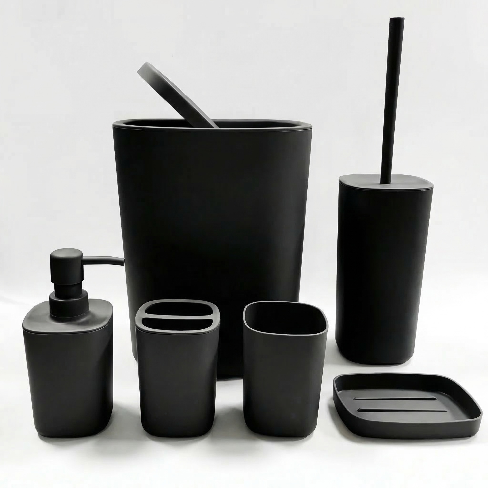 Zara Home Bathroom Set - 6-delige badkameraccessoiresset, badkamermeubelsets met toiletborstel, prullenbak,