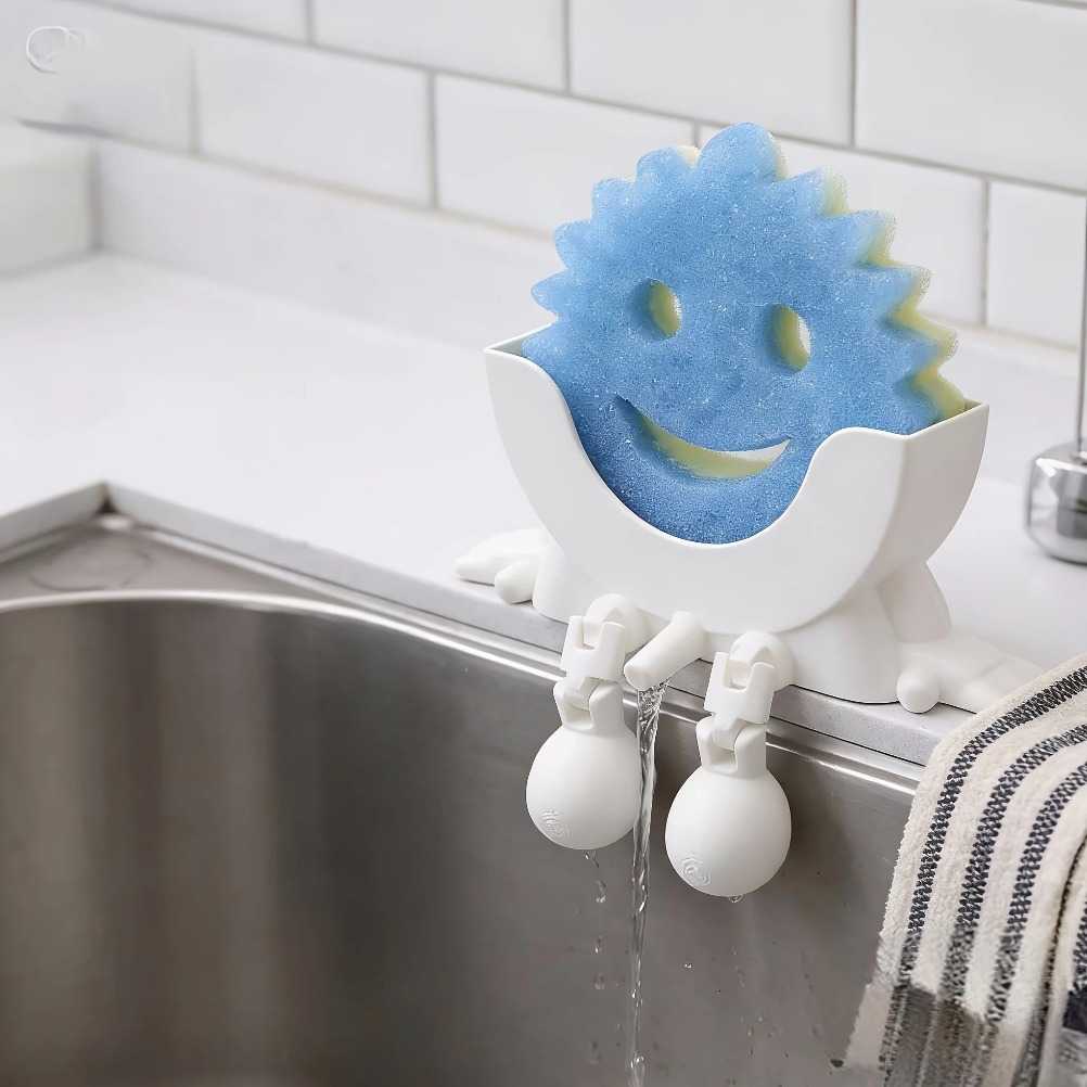 Home Bathroom Decor - Afvoerbare zeep- en sponshouder 2-in-1 opbergbak