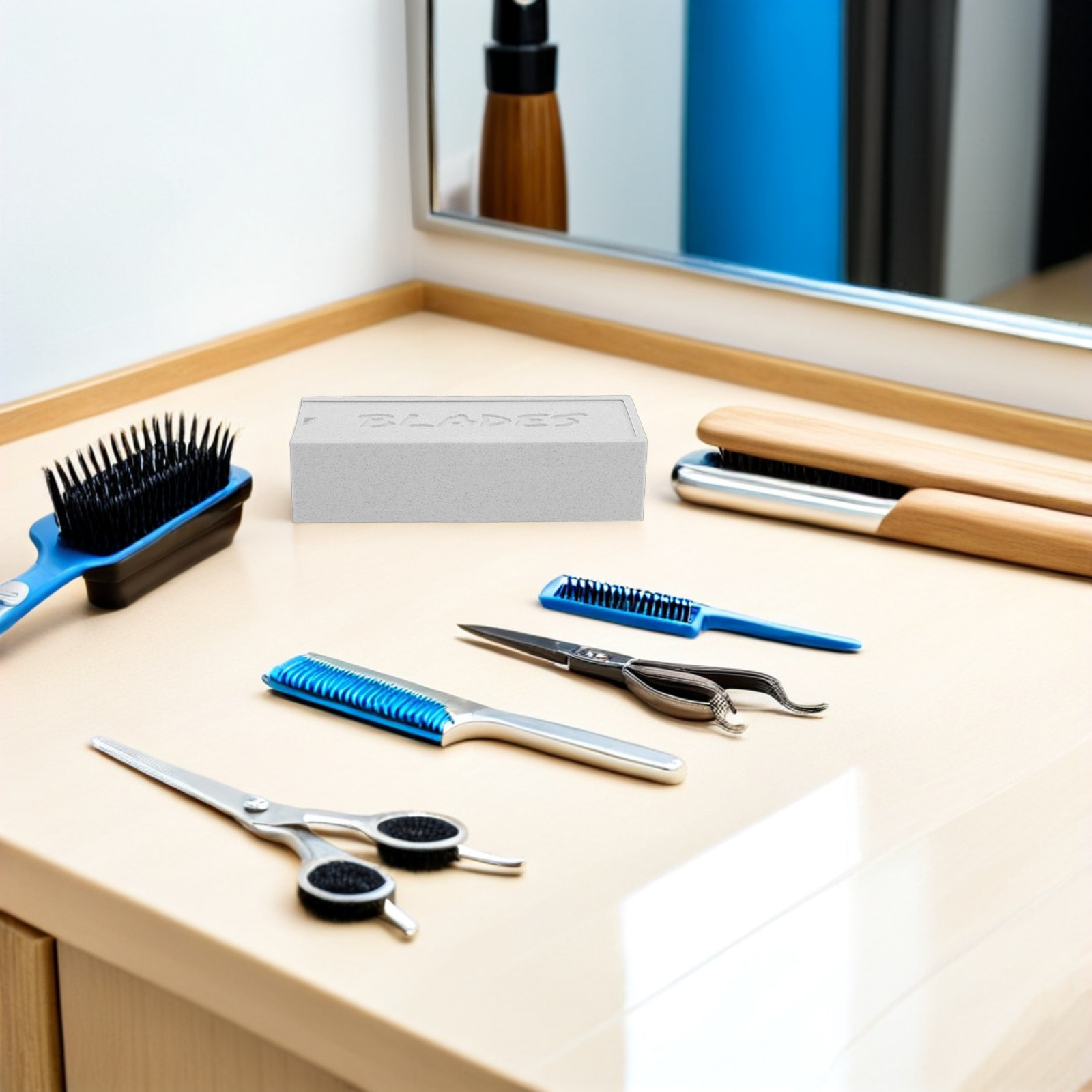 Home One Bathroom - Witte dubbele opbergkoffer voor scheermesjes, scheermeshouder
