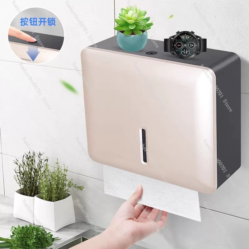 Home Bathroom Paper Towel Dispenser - Wandmontage papieren handdoekendoos zonder gaten, multi-scene