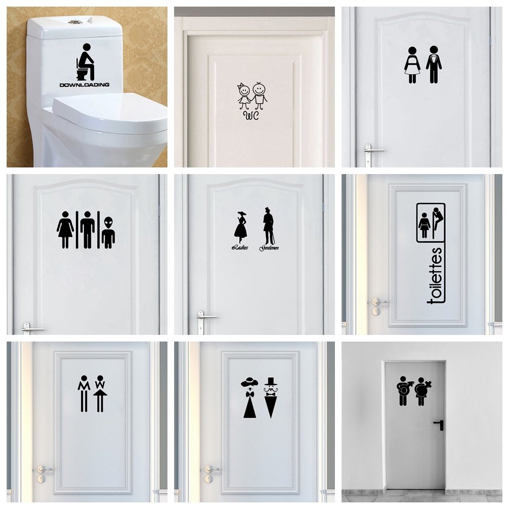 Home Bathroom Wallpaper - 1 Pc Cartoon Stijl Toilet En