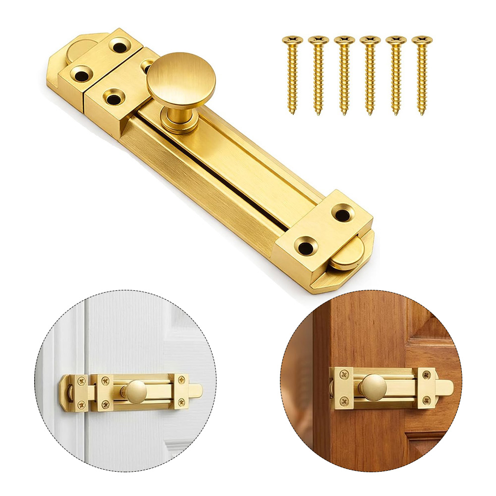 Home Bathroom Hardware - 5 inch massief messing schuifdeurslot, beveiligingspoortbout,