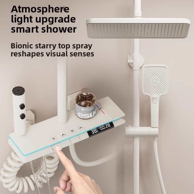 Home And Bathroom - Thermostatische Doucheset voor Thuisbadkamer, Pianotoets Regendouchekop,