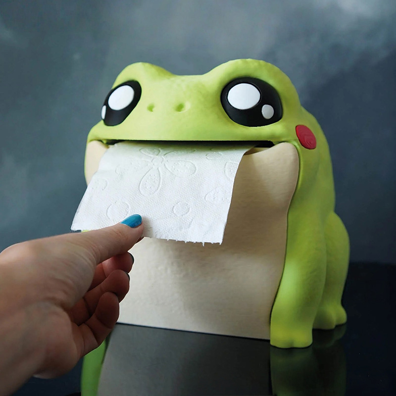 Home Bathroom Paper Towel Dispenser - Grappige Kikker Tissue Box Draagbare Papieren