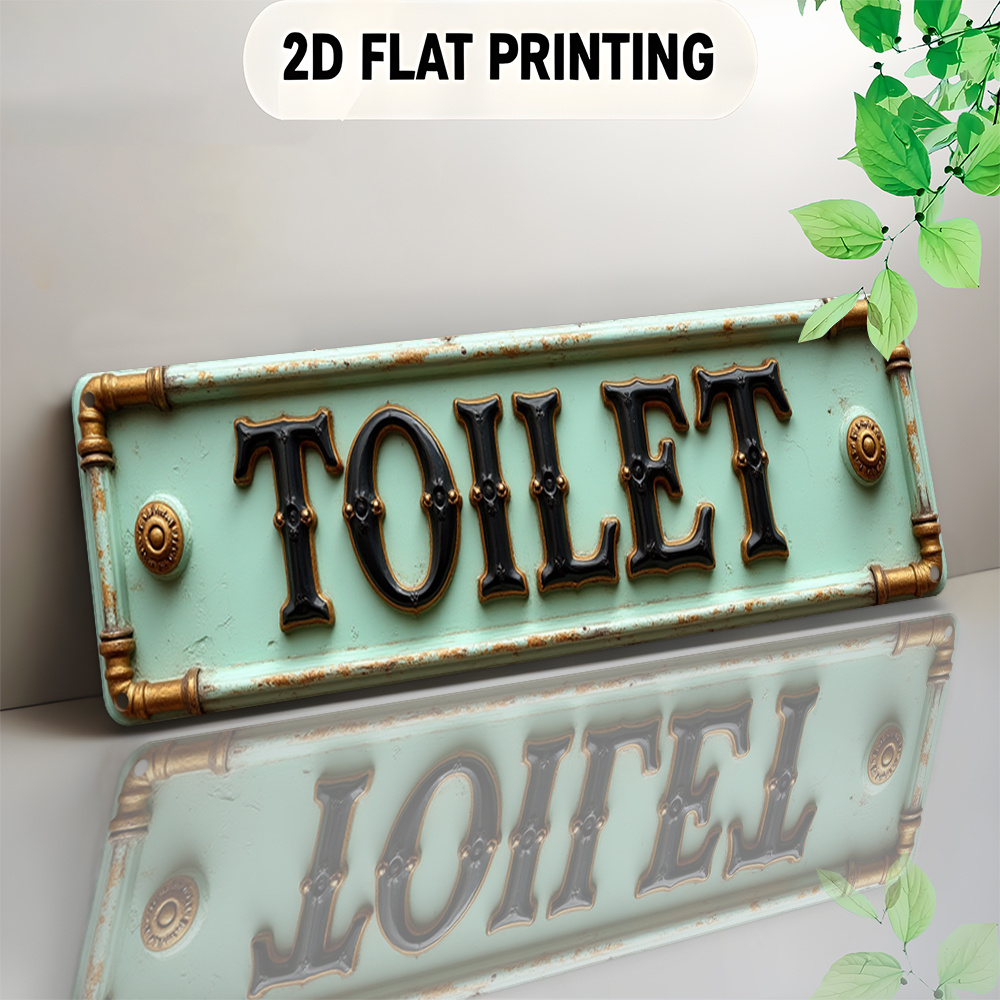 Home Bathroom Decor - 2D plat, vintage toiletbord - Gedurfd