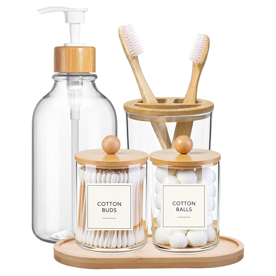 5-pack bamboe badkameraccessoi - Zara Home Bathroom Set recensie en prijs