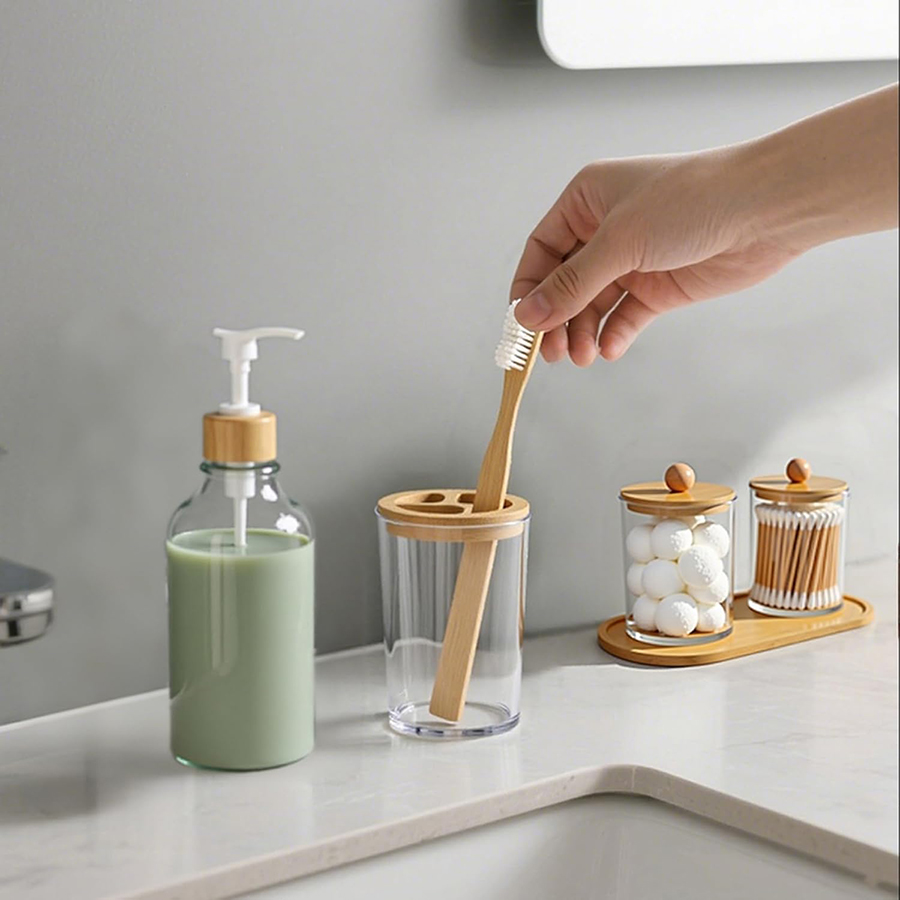 5-pack bamboe badkameraccessoi - Zara Home Bathroom Set recensie en prijs