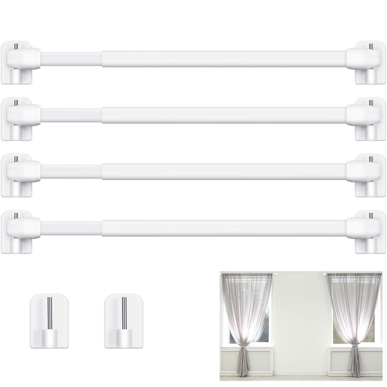 4 stuks verstelbare gordijnroe - Home Bathroom Hardware recensie en prijs