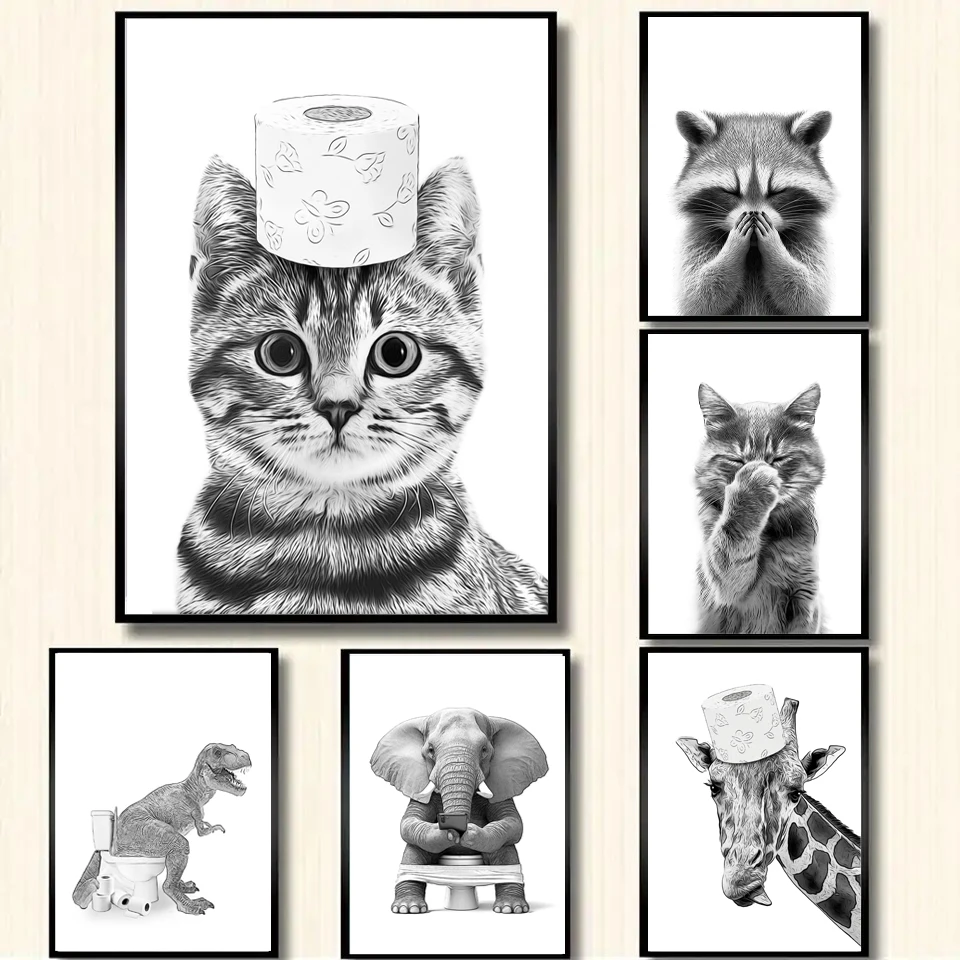 Leuke Kat Olifant Hond Giraffe - Home Bathroom Wallpaper recensie en prijs