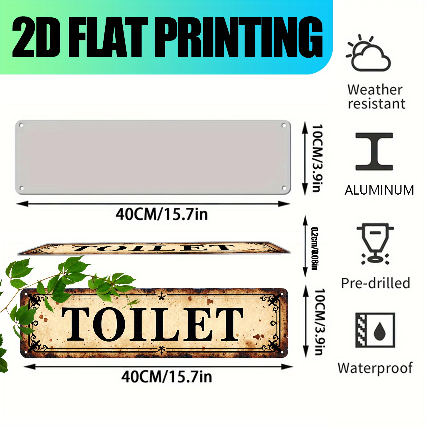 2D plat, vintage aluminium muu - Home Bathroom Decor recensie en prijs