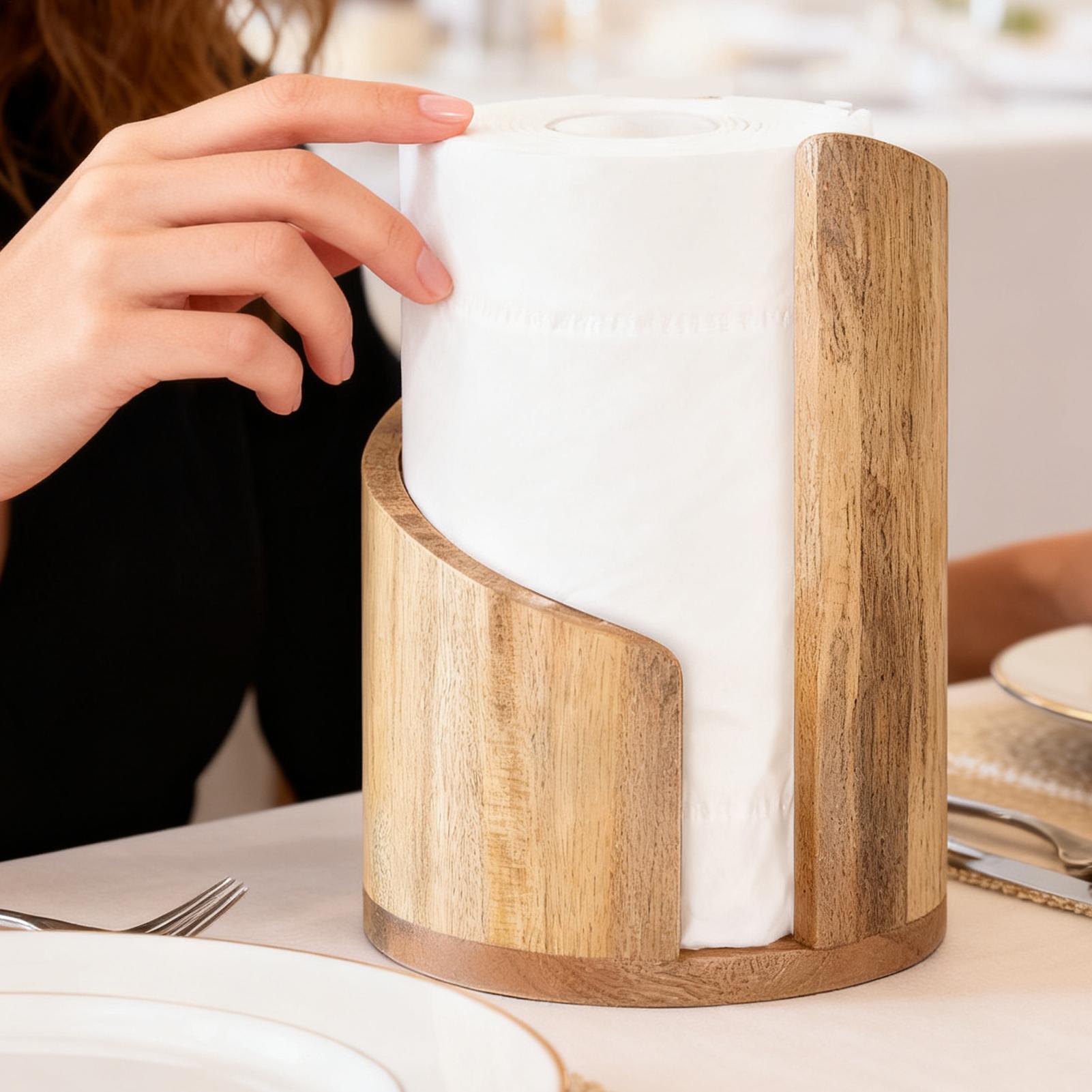 Houten papieren handdoekhouder - Home Bathroom Paper Towel Dispenser recensie en prijs