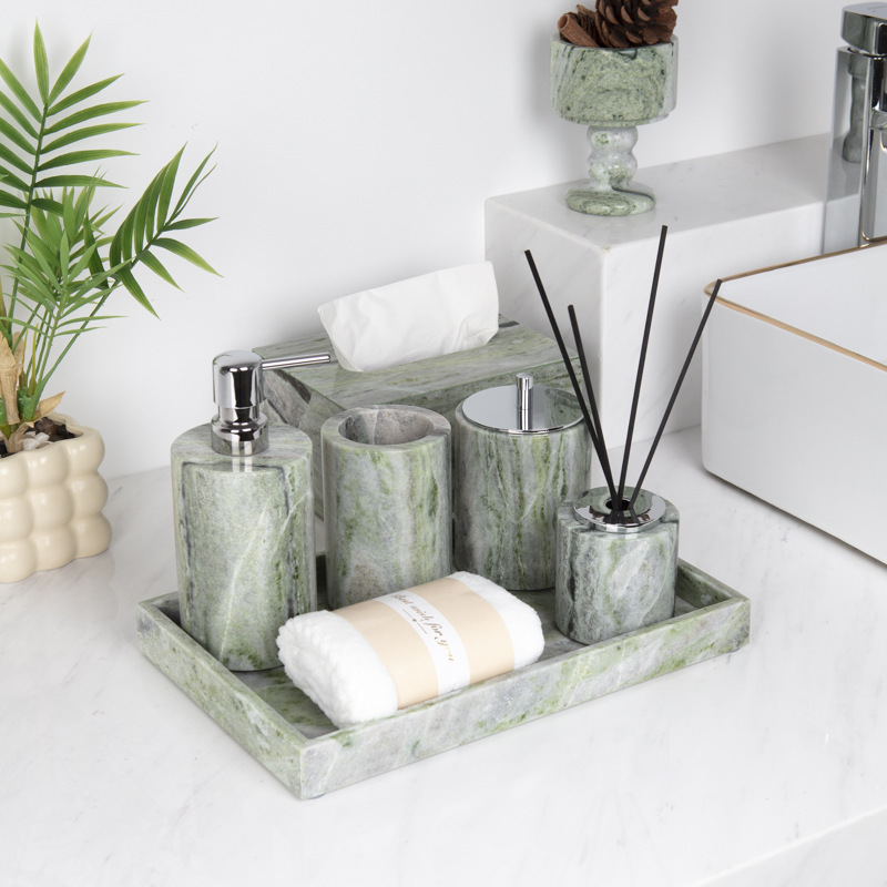 Luxe marmeren badkamer opbergs - Zara Home Bathroom Set recensie en prijs