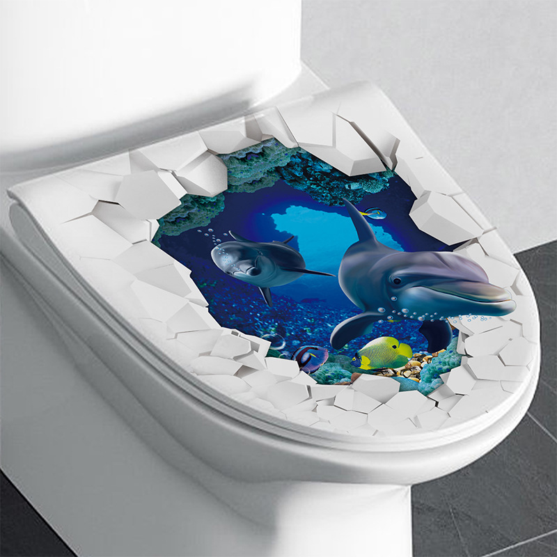 1 st 3D Toiletbril Muursticker - Home Bathroom Wallpaper recensie en prijs