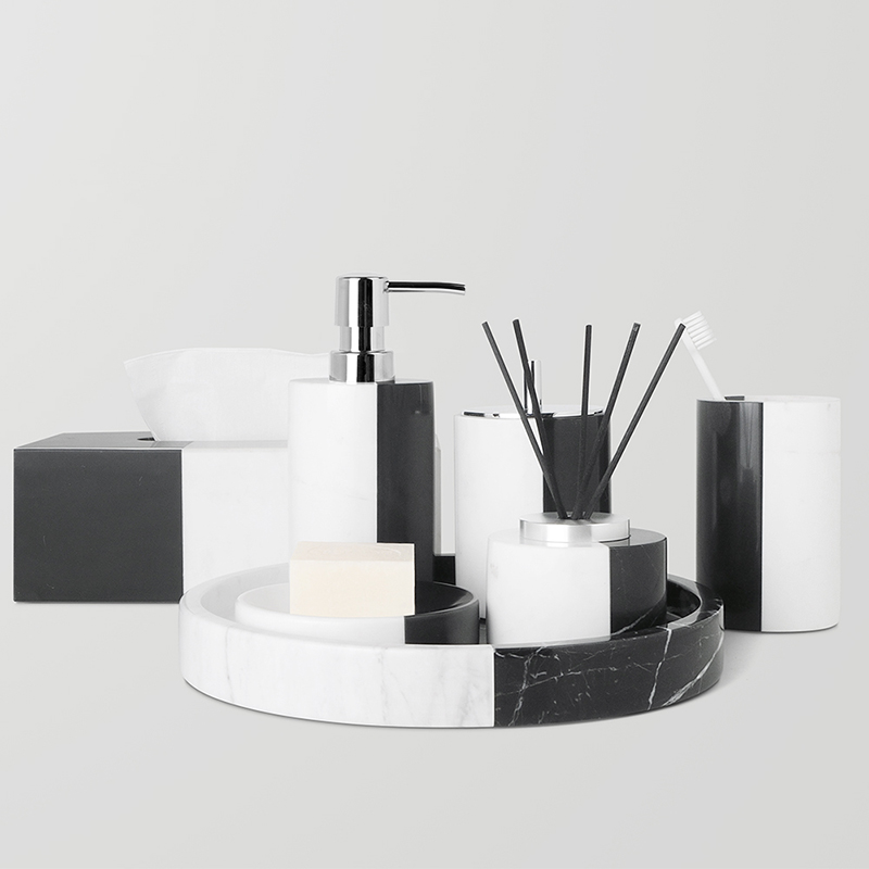 Zwart En Wit Natuurlijke Marme - Zara Home Bathroom Set recensie en prijs