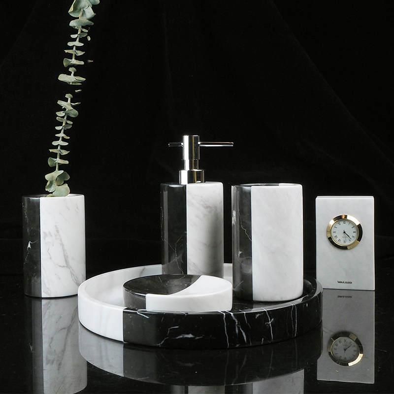 Zwart En Wit Natuurlijke Marme - Zara Home Bathroom Set recensie en prijs