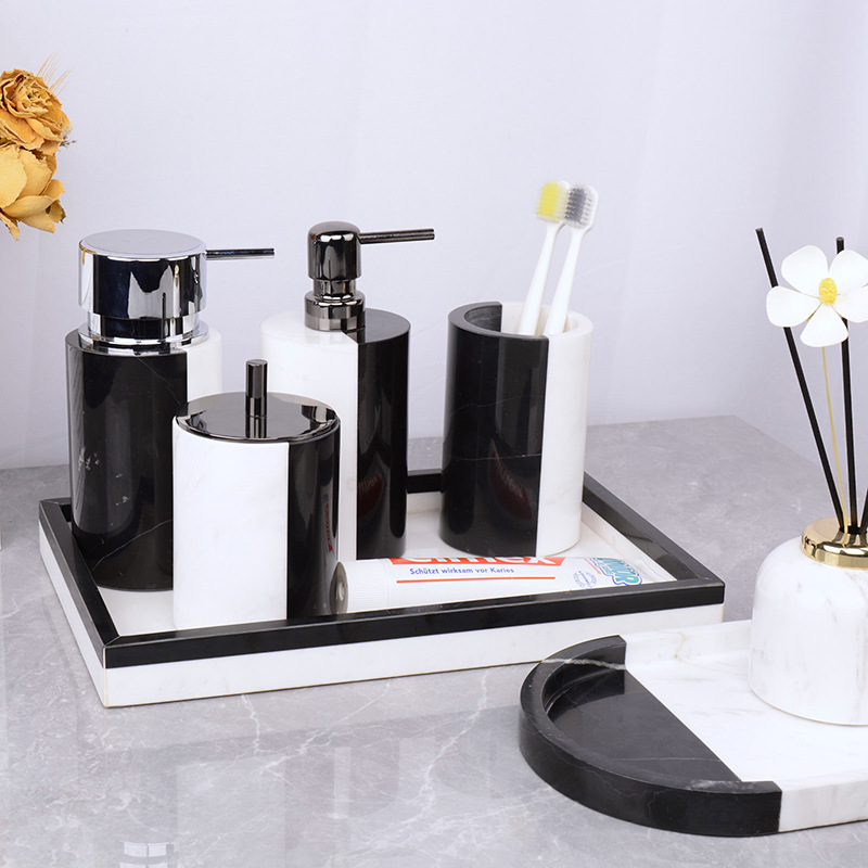 Zwart En Wit Natuurlijke Marme - Zara Home Bathroom Set recensie en prijs