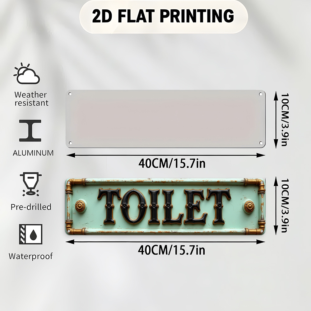 2D plat, vintage toiletbord -  - Home Bathroom Decor recensie en prijs